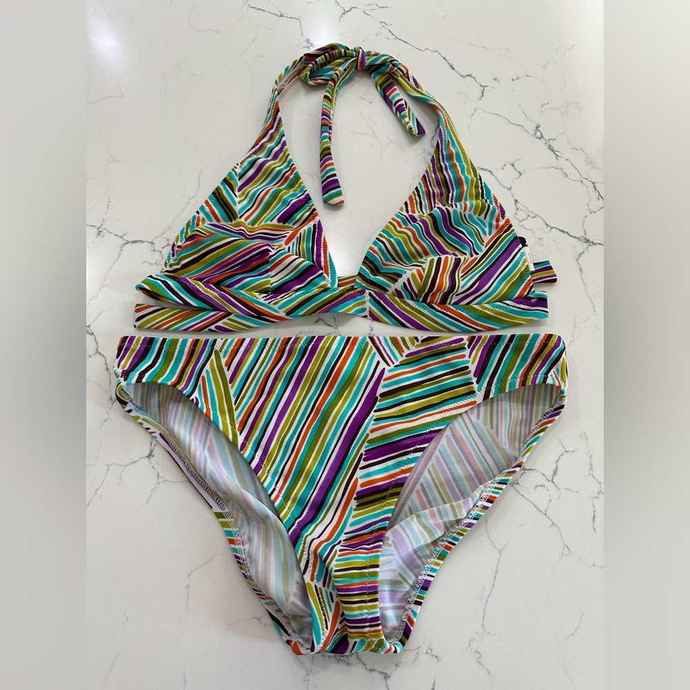 ABS Allen Schwartz Multi-Color Bikini Set Size 12